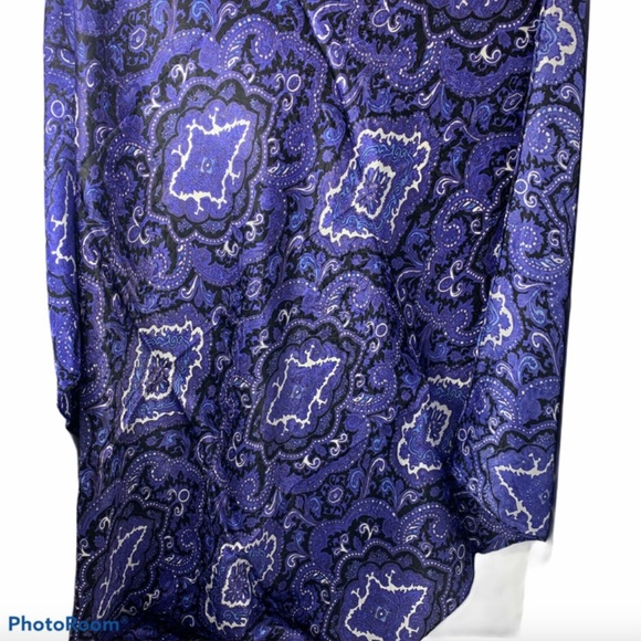 Wyoming Traders Wild Rag Purple Black Paisley 100% Silk Western Scarf 34.5" - Picture 2 of 2